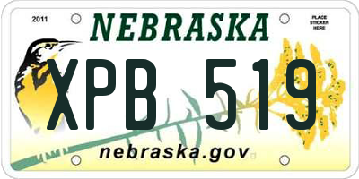 NE license plate XPB519