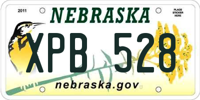 NE license plate XPB528