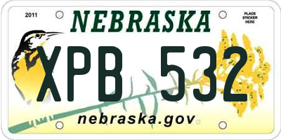 NE license plate XPB532