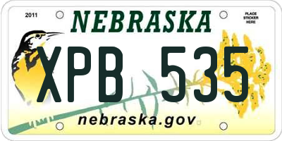 NE license plate XPB535