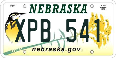 NE license plate XPB541