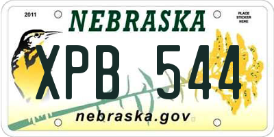 NE license plate XPB544