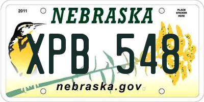 NE license plate XPB548