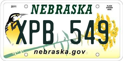 NE license plate XPB549