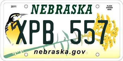 NE license plate XPB557