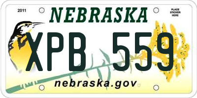 NE license plate XPB559
