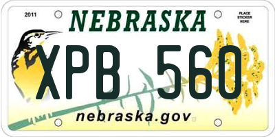 NE license plate XPB560