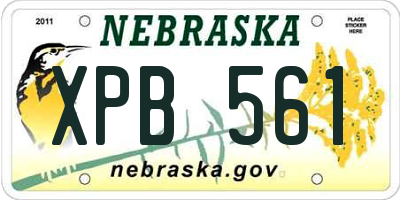 NE license plate XPB561