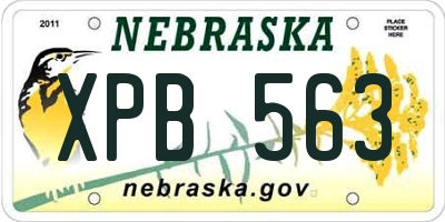 NE license plate XPB563