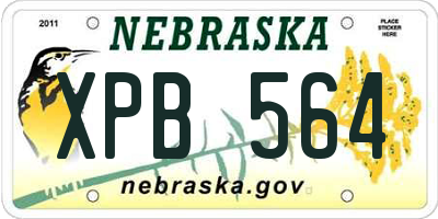 NE license plate XPB564