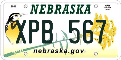 NE license plate XPB567