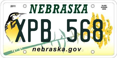 NE license plate XPB568