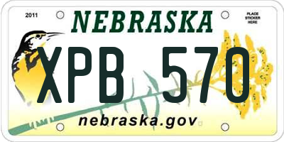 NE license plate XPB570
