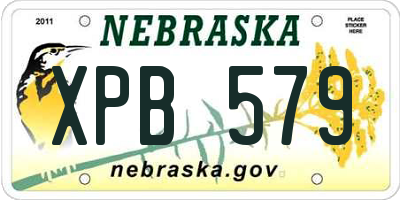 NE license plate XPB579