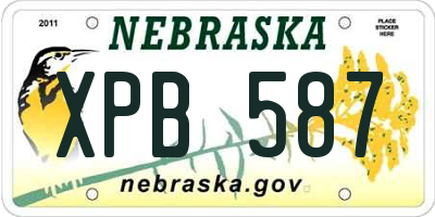 NE license plate XPB587