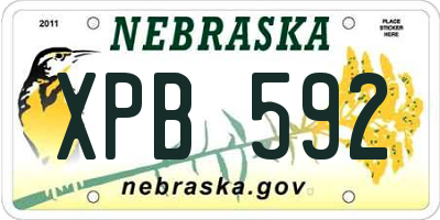 NE license plate XPB592
