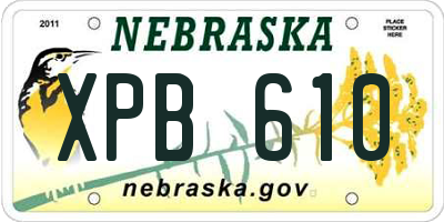 NE license plate XPB610