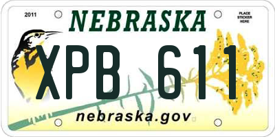 NE license plate XPB611