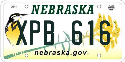 NE license plate XPB616