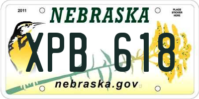 NE license plate XPB618