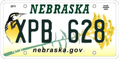 NE license plate XPB628