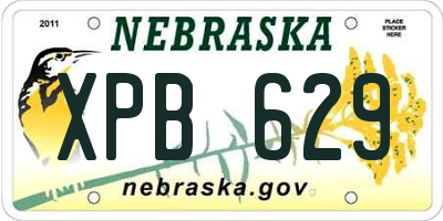 NE license plate XPB629