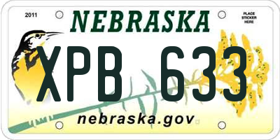 NE license plate XPB633