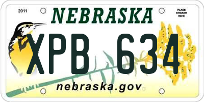 NE license plate XPB634