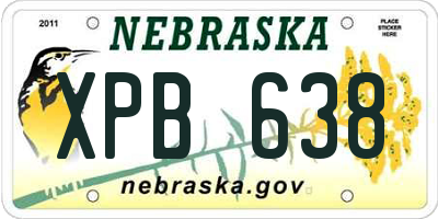 NE license plate XPB638