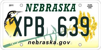 NE license plate XPB639