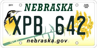 NE license plate XPB642