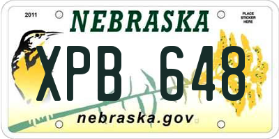 NE license plate XPB648