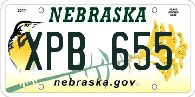 NE license plate XPB655
