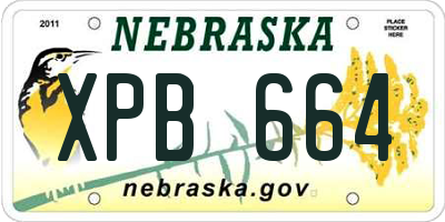 NE license plate XPB664