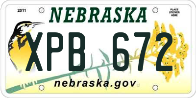 NE license plate XPB672