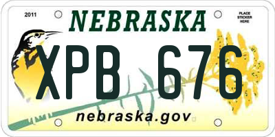 NE license plate XPB676