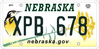 NE license plate XPB678