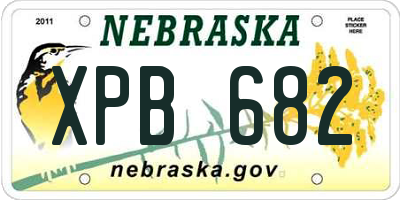NE license plate XPB682