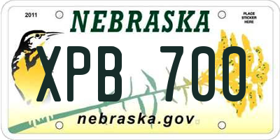 NE license plate XPB700
