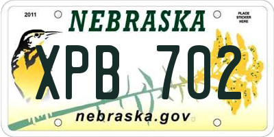NE license plate XPB702