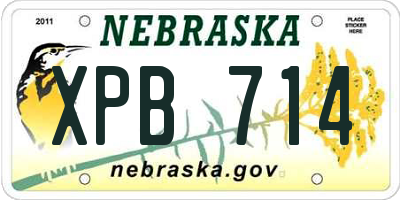 NE license plate XPB714