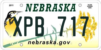 NE license plate XPB717