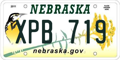 NE license plate XPB719