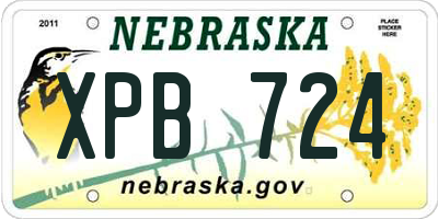 NE license plate XPB724