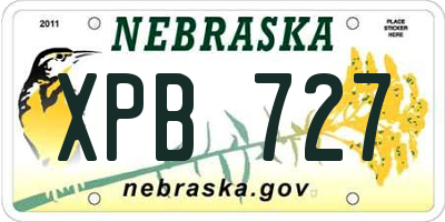 NE license plate XPB727