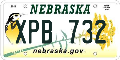 NE license plate XPB732