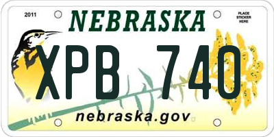NE license plate XPB740