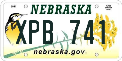 NE license plate XPB741