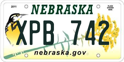 NE license plate XPB742