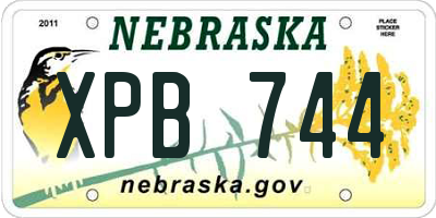 NE license plate XPB744
